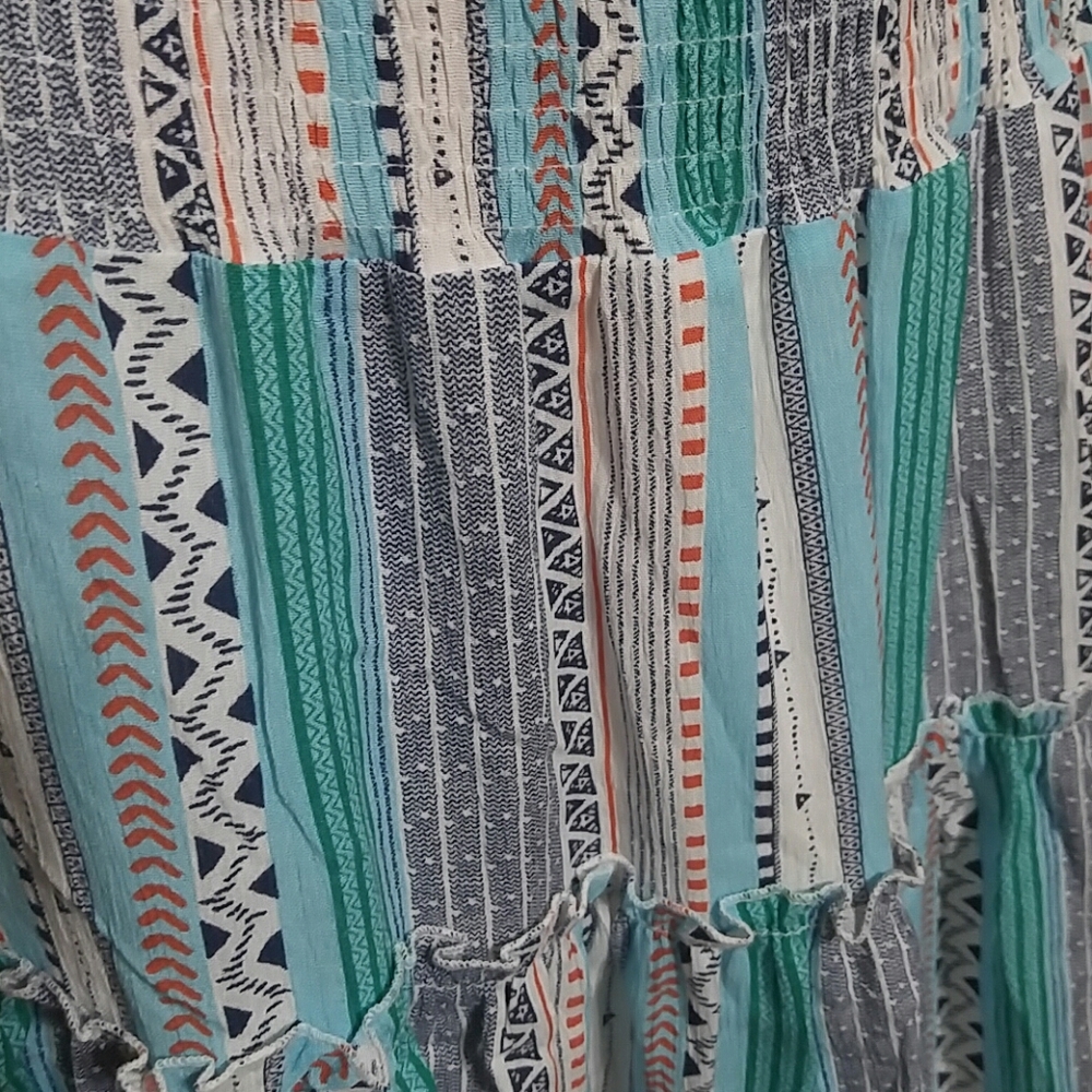 Hyped Unicorn Boho Multi Color Striped Small Dress - image 2